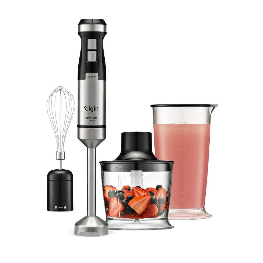 Mixer Power Inox 3 em 1 Elgin 1000W Mistura, Tritura e Bate