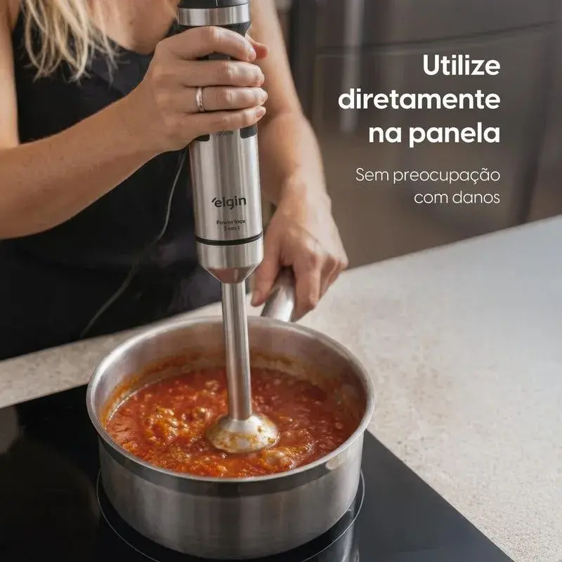 Mixer Power Inox 3 em 1 Elgin 1000W Mistura, Tritura e Bate